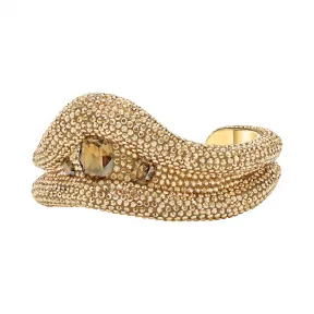 施华洛世奇/Swarovski Tigris 阔手镯, 咖啡色, 镀金色调 5515362