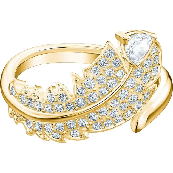 施华洛世奇/Swarovski Nice 戒指图案, 白色, 镀金色调 5515757