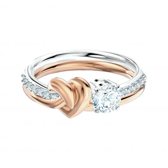 施华洛世奇/Swarovski  Lifelong Heart 戒指  心形  白色  混合金属润饰 5535403