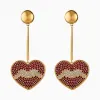 施华洛世奇/Swarovski 超现实主义梦幻穿孔耳环 心形 红色 镀金色 5540648