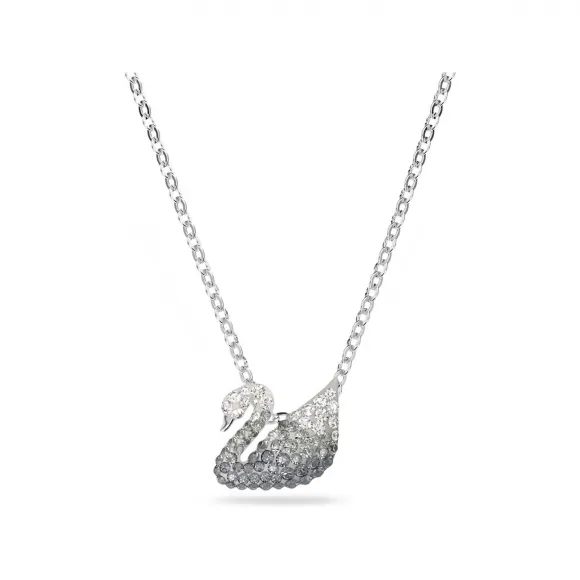 施华洛世奇/Swarovski  Swarovski Iconic Swan 链坠  天鹅  大码  灰色  镀铑 5614118
