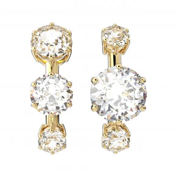 施华洛世奇/Swarovski Constella 耳廓耳环  非对称设计  圆形切割  白色  镀金色调 5616919