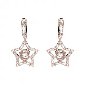 施华洛世奇/Swarovski Stella 水滴形耳环  混合切割  星星  白色  镀玫瑰金色调 5617769