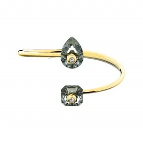 施华洛世奇/Swarovski Numina 手镯  混合切割  灰色  镀金色调 5620753