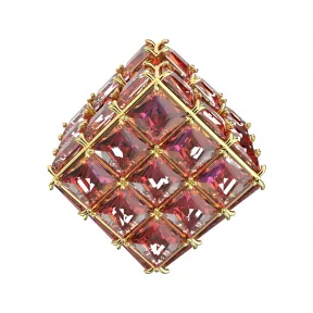 施华洛世奇/Swarovski Curiosa 耳钉耳环  单只、正方形切割  橙色  镀金色调 5630313