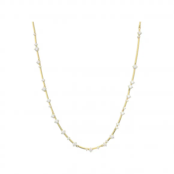 施华洛世奇/Swarovski Constella 项链  圆形切割  大码  白色  镀金色调 5640183