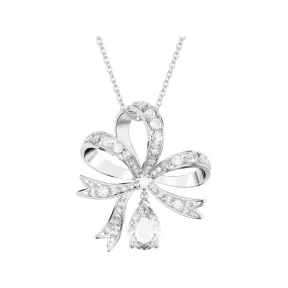 施华洛世奇/Swarovski Volta 链坠  蝴蝶结  大码  白色  镀铑 5647561