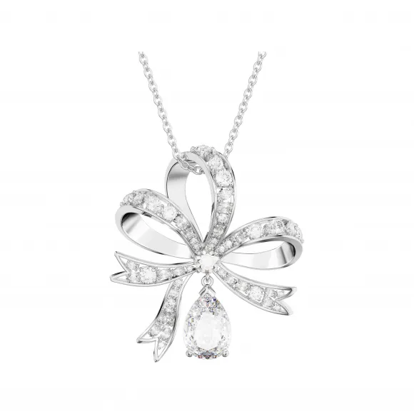 施华洛世奇/Swarovski Volta 链坠  蝴蝶结  大码  白色  镀铑 5647561