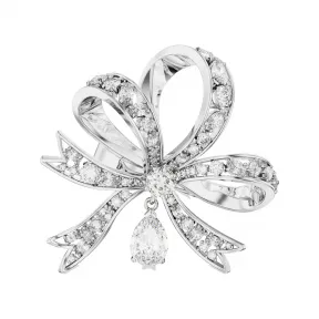 施华洛世奇/Swarovski Volta 个性戒指  蝴蝶结  长  白色  镀铑 5647725