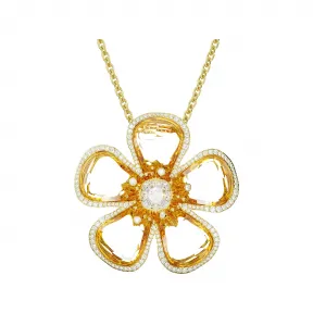 施华洛世奇/Swarovski Florere 链坠  花朵  大码  黄色  镀金色调 5650562
