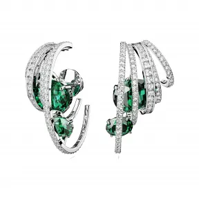 施华洛世奇/Swarovski Hyperbola 耳骨夹  碳中性氧化鋯  混合切割  绿色  镀铑 5665331