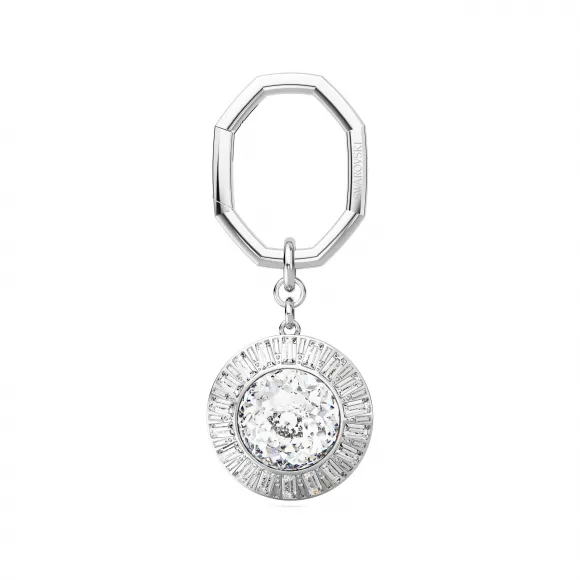 施华洛世奇/Swarovski 钥匙扣  圆形切割  白色  镀铑 5669119