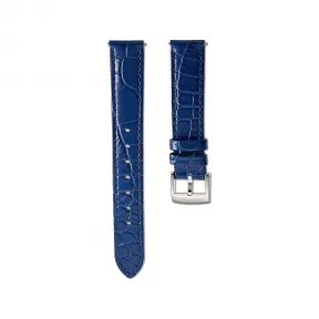 施华洛世奇/Swarovski 表带 宽15毫米（0.59英寸) 带缝线的真皮表带 蓝色 不锈钢 5674164