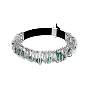 施华洛世奇/Swarovski Hyperbola 束颈项链  碳中性氧化鋯  绿色  镀铑 5676060