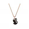 施华洛世奇/Swarovski Swarovski Swan 链坠 天鹅 小号 黑色 镀玫瑰金色调 5678046