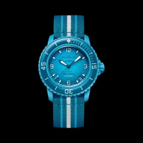 斯沃琪/Swatch Scuba Fifty Fathoms系列 42.30 MM 人造陶瓷 男表 SO35L400
