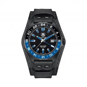 豪雅/TAG Heuer F1系列 自动机械机芯 黑色碳化钛涂层精细磨砂精钢，黑色和蓝色铝质圆环 男表 WAZ201A.FC8195