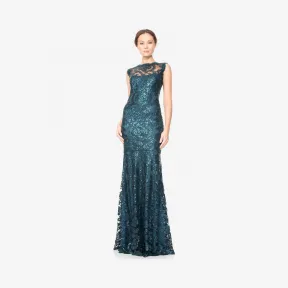  珠片绣花蕾丝修身晚礼服 ALT1419LXH-STARRY-NIGHT