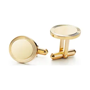 蒂芙尼/Tiffany 18K 黄金椭圆形旋纹袖扣