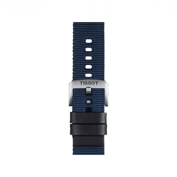 天梭/Tissot 蓝黑 压纹牛皮 表带 T852.046.754