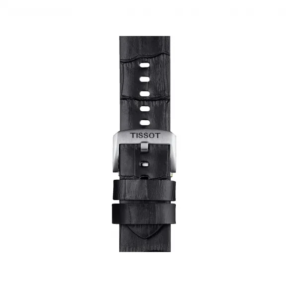 天梭/Tissot 黑色 鳄鱼纹粒面牛皮 表带 T852.046.775