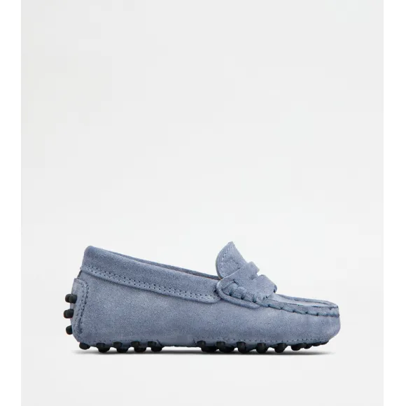 托德斯/Tod's Junior 淺藍色 兒童小牛皮豆豆鞋 UXT00G00010RE028U224