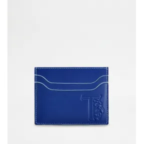 托德斯/Tod's Unisex BLUE Credit Card Holder in Leather XAUTLEF0200QNTPZU615