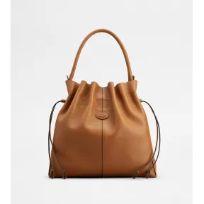 托德斯/Tod's Woman BROWN Tod's Di Bag Bucket Bag in Leather Medium with Drawstring XBWDBSU0300S85PZS410