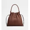 托德斯/Tod's Woman BROWN Tod's Di Bag Bucket Bag in Leather Medium with Drawstring XBWDBSU0300WANPZS202