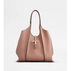 托德斯/Tod's 女人 粉色 T Timeless 中号皮革购物手袋 XBWTSBA0300Q8EL805