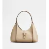 托德斯/Tod's 女人 米黄色 T Timeless小号皮革Hobo手袋 XBWTSBS0200Q8EC600