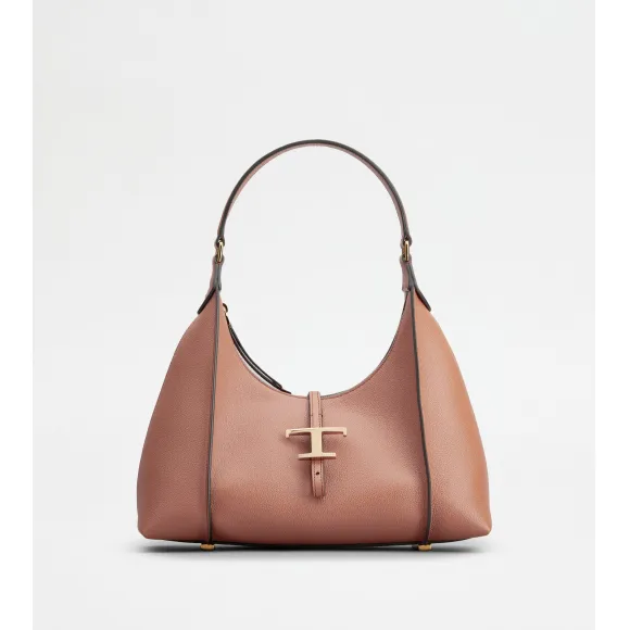 托德斯/Tod's 女人 粉色 T Timeless小号皮革Hobo手袋 XBWTSBS0200Q8EL805