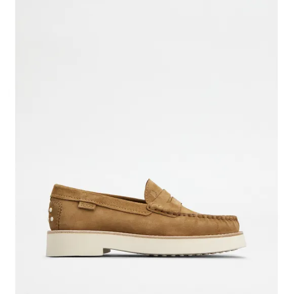 托德斯/Tod's Man 棕色 絨面皮革樂福鞋 XXM54K00640RE08MS415