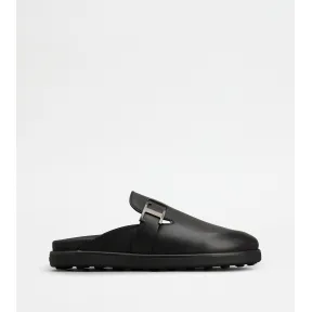 托德斯/Tod's Man BLACK T Timeless Mules in Leather XXM60K0HA40D905MB999