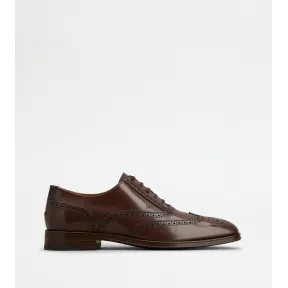 托德斯/Tod's Man 棕色 皮革綁帶鞋 XXM80K0F370SG98MCS202
