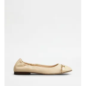托德斯/Tod's 女人 奶油色 皮革芭蕾舞鞋 XXW94K0HZ30T8AF98T