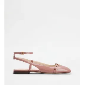 托德斯/Tod's 女人 粉色 漆皮后袢带芭蕾舞鞋 XXW94K0IA40SFKL805