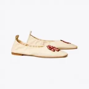 汤丽柏琦/Tory Burch 爱心 Logo 芭蕾舞平底鞋 138176-122