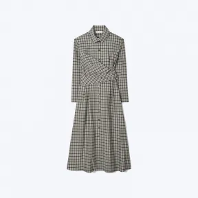 汤丽柏琦/Tory Burch 格纹裹身衬衫裙 144270-540