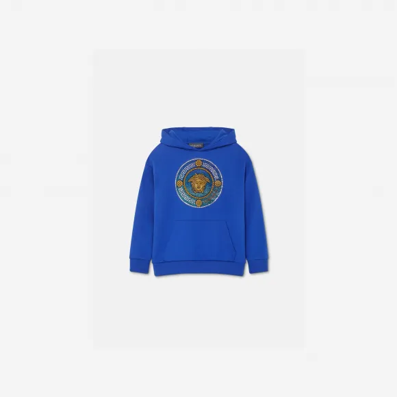 范思哲/Versace 儿童男孩系列 水晶Medusa儿童连帽衫 1006752-1A07285-2UJ40