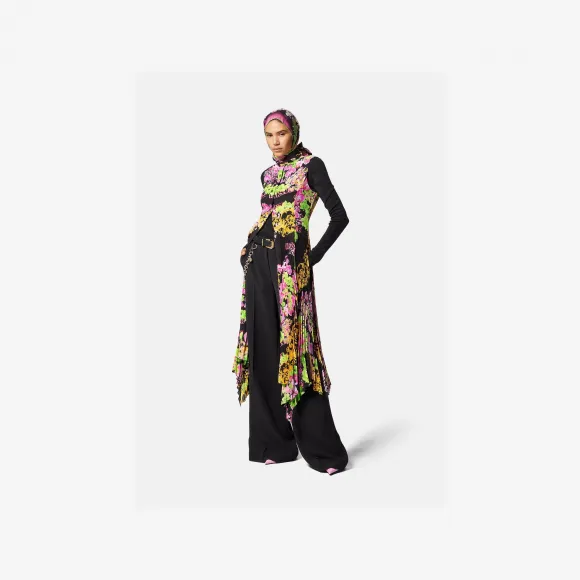 范思哲/Versace Women's Logo Orchid迷笛衬衫连衣裙 1009149-1A06641-5B100