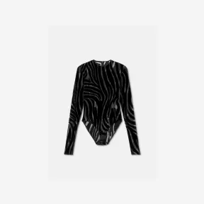 范思哲/Versace Women's Zebra天鹅绒紧身衣 1009492-1A06928-1B000