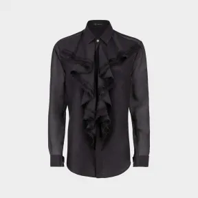 范思哲/Versace 褶饰衬衫 - 黑色 衬衫 A76661-A221042_A008