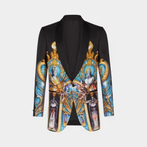 范思哲/Versace Triptych 印花真丝夹克 - 黑色 外套&大衣 A78212-A223439_A708