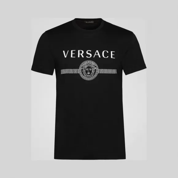 范思哲/Versace 修身版Logo装饰可持续面料T恤 A83159-A228806_A008