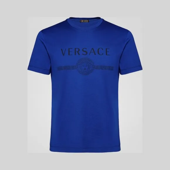 范思哲/Versace 修身版Logo装饰可持续面料T恤 A83159-A228806_A124