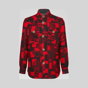 范思哲/Versace GV Logo图案羊毛毛毡夹克 A84146-A231517_A418