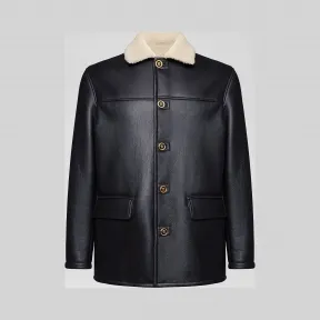 Versace  皮革和皮毛一体外套 A85080-A232668_A1008