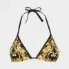 范思哲/Versace Gold Hibiscus印花三角比基尼上装 ABD09036-AL00130_A732D