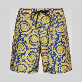 Versace  Gold Barocco印花泳裤 ABU05021-A233170_A7633